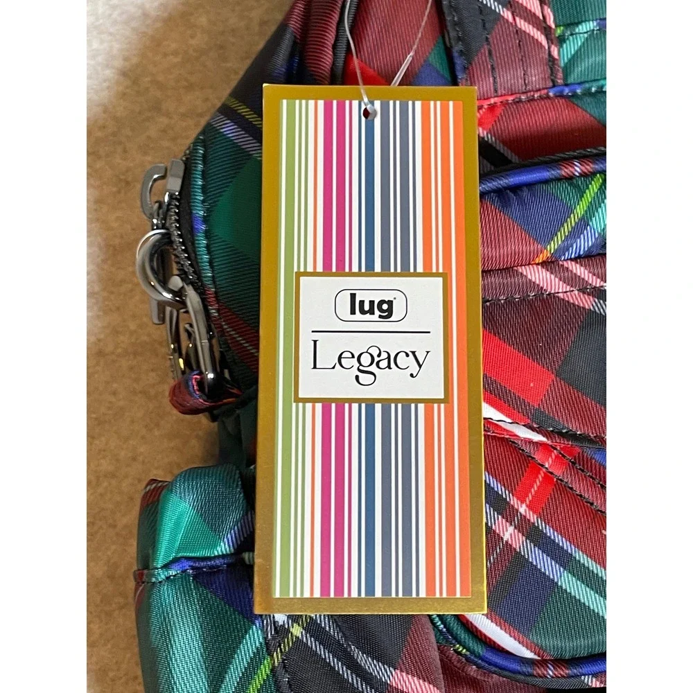 Lug Legacy Quilted Convertible Backpack Highland Multi Plaid Tote Bag NEW